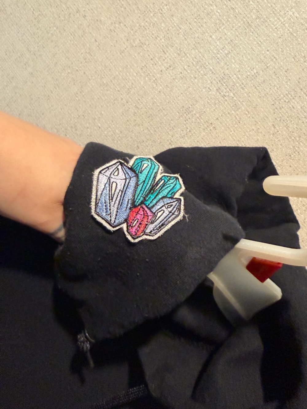 Black Hoodie with Patch Details - Picture 4 of 5